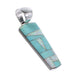Opal Turquoise Inlay Sterling Silver Southwest Pendant RX95470